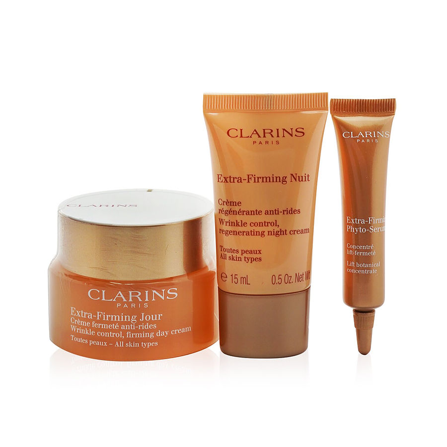 Clarins extrafirming collection: day cream 50ml+ night cream 15ml+ phytoserum 10ml+ bag 3pcs+1bag