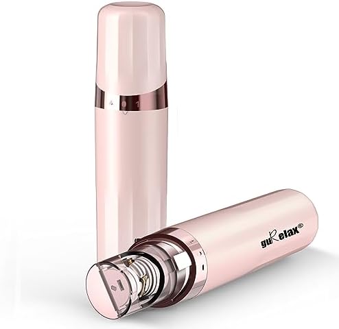 Gurelax Hair Removal Epilator for Women, Facial Epilator Hair Remover, Plucker for Face, Arms, LED Light Epilation System, 18 Carat Gold Plated Head, All Ages and Skin Types,with Brush, Pouch