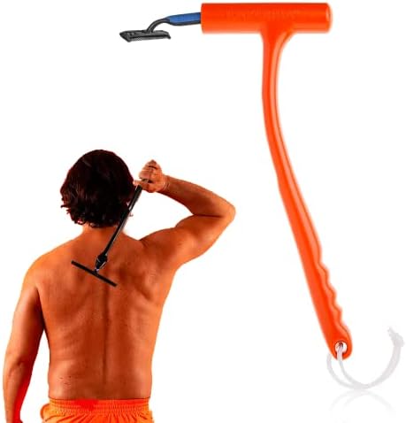 Razorba Back Shaver for Men - Razor Extension Handle. Ergonomic Manscape Yeti Stick. Leg & Back Shavers for Men & Women. Men's Back Hair Remover Wand. DIY Body Groomer Extension
