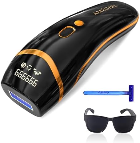AMZGIRL Laser Hair Removal for Women and Men Permanent IPL Hair Removal at-Home 999,999 Flashes Painless Hair Remover on Armpits Back Legs Arms Face Bikini Line