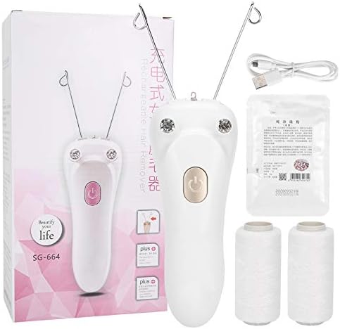 Ladies Facial Hair Remover Electric Women's Beauty Epilator Cotton Thread Epilator,USB Removal Machine Body Hair Removal Device Facial Removing Hair on Face[GOLD]
