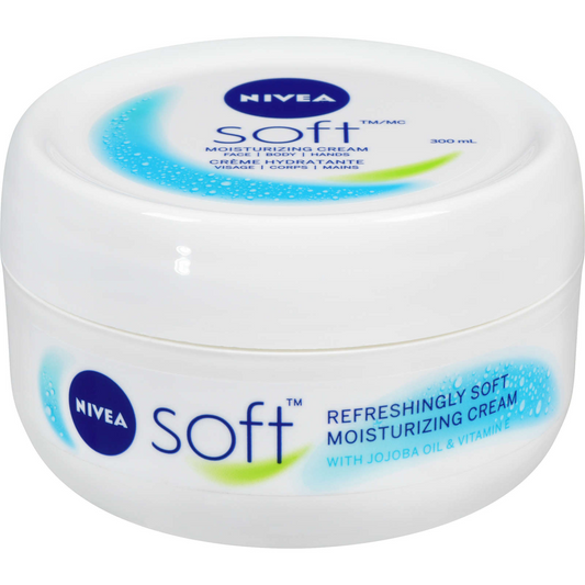 Nivea Soft Moisturizing Cream Gentle Effective Face Body Soft Supple 300ml NEW