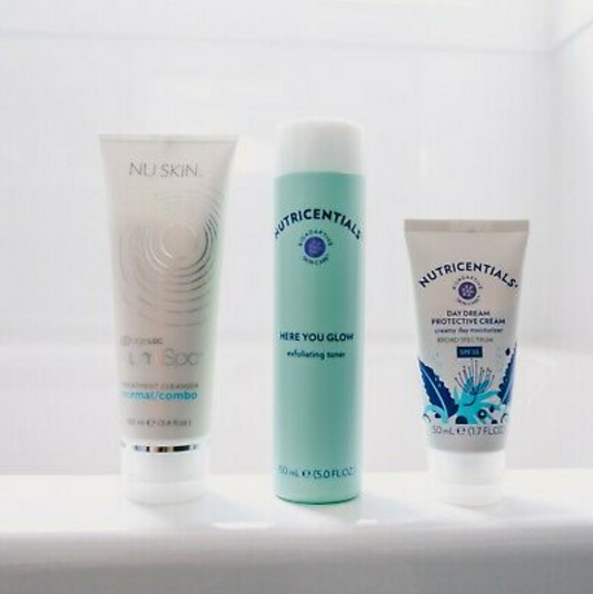 Nu Skin LumiSpa and Nutricentials Cleanser Cream Toner Pack of Three Normal NEW