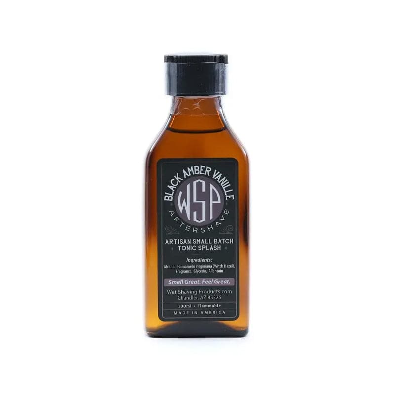 Black Amber Vanille Aftershave Splash - by Wet Shaving Products