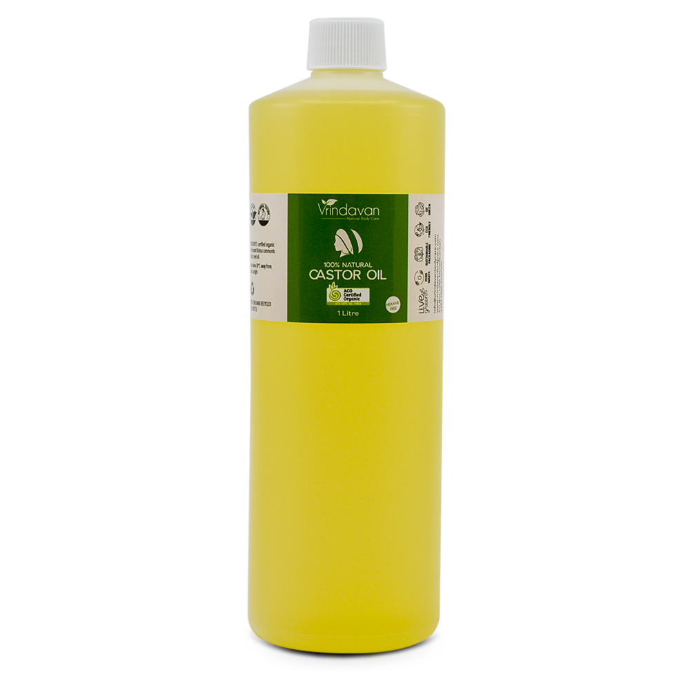 Castor Oil - Certified Organic - 1L - Hexane Free & Cold Pressed